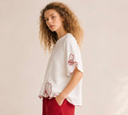 le sweat marine rouge