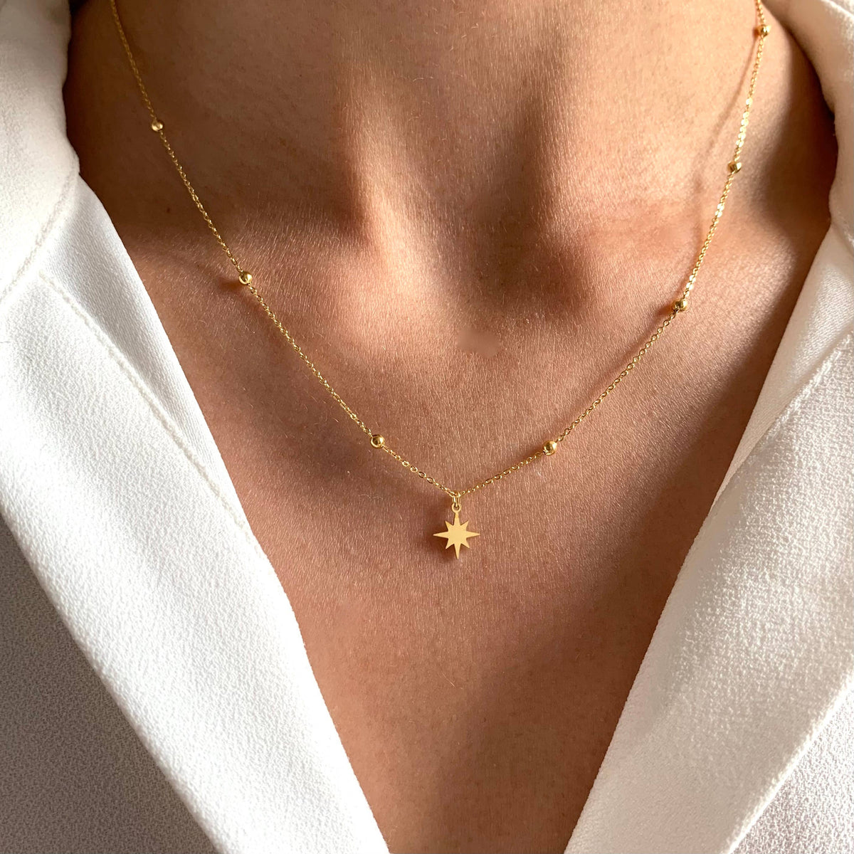 le collier petite étoile collar dorado con estrella de lecool