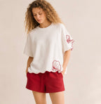 le sweat marine rouge