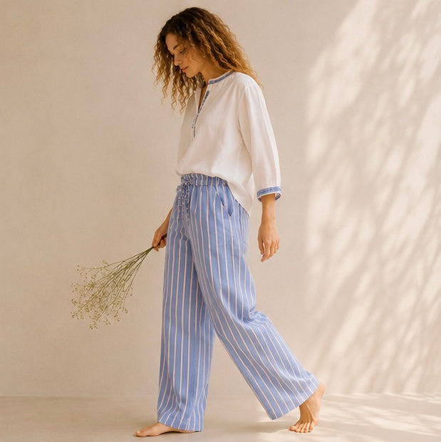 le pantalon rayas azul