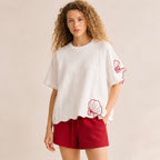 le sweat marine rouge