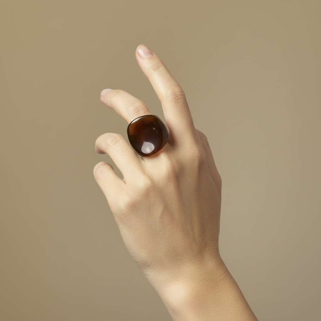Anillo Marrón Oversize