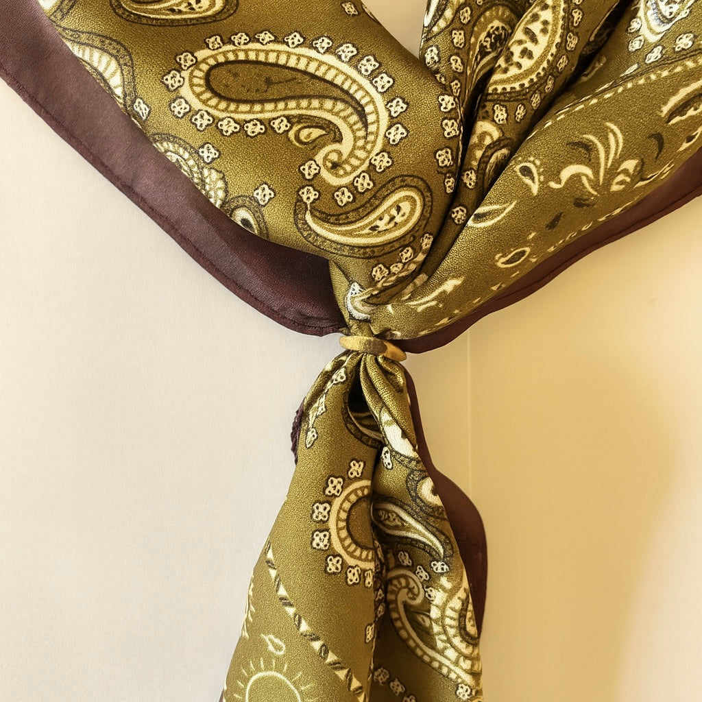 Pañuelo Paisley Olive & Cocoa