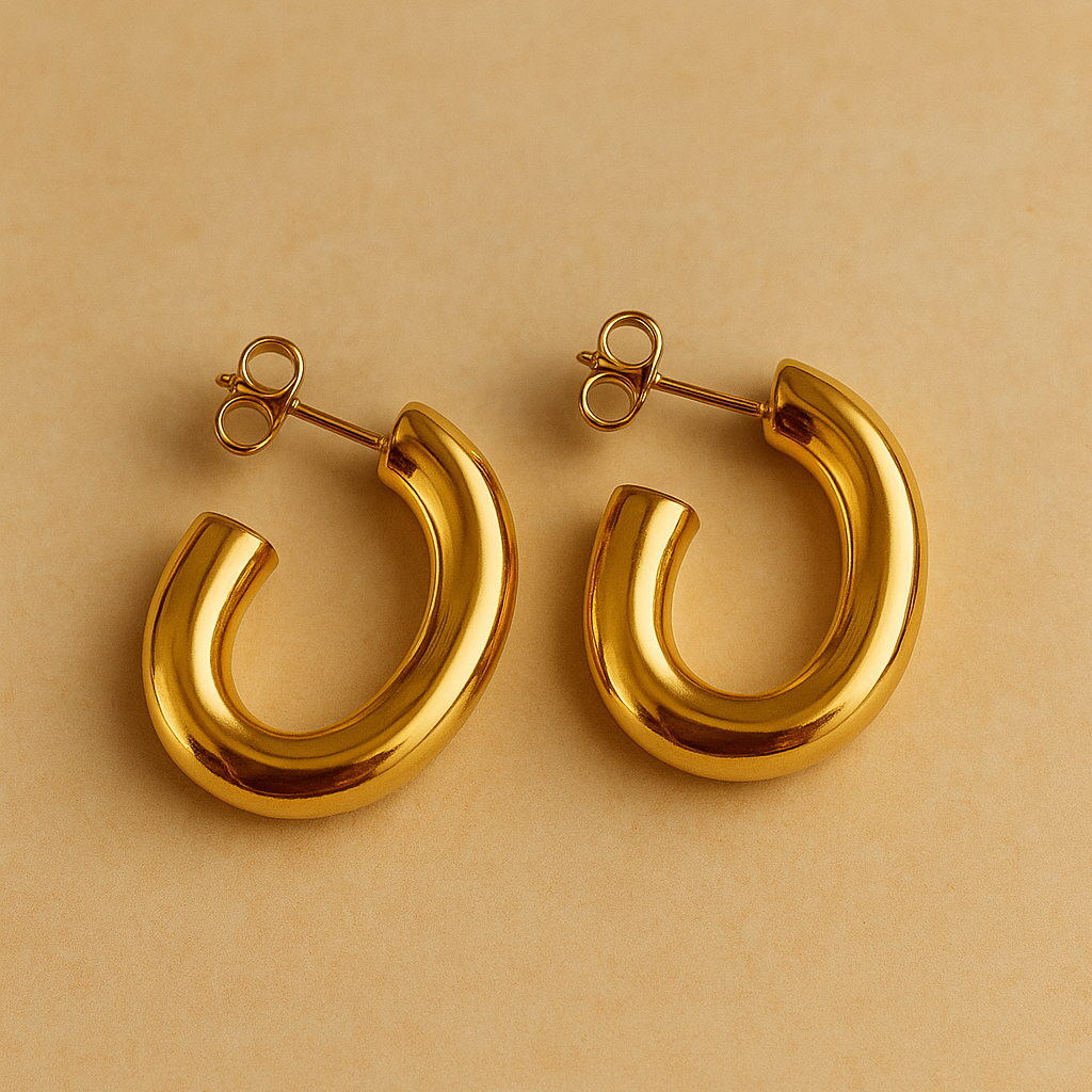 les earrings chunky gold