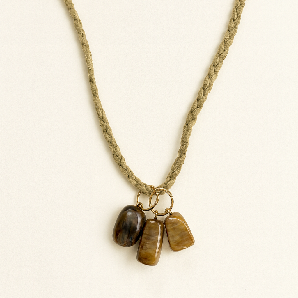 Collar cordón piedras