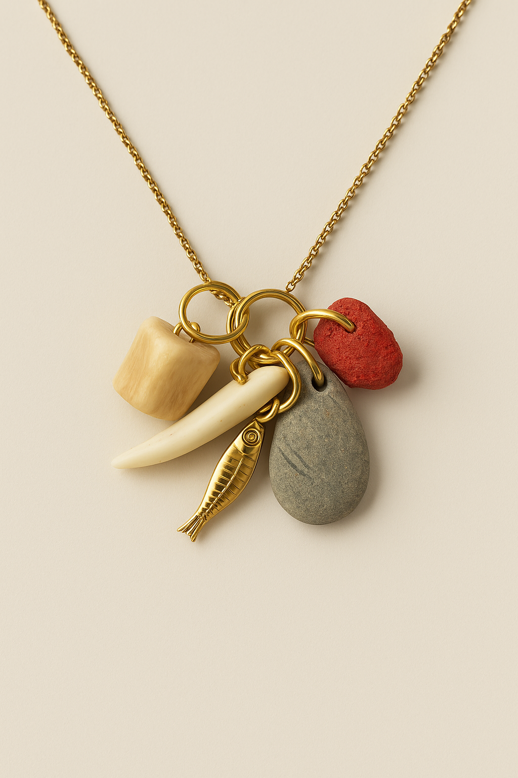 Collar charms piedras